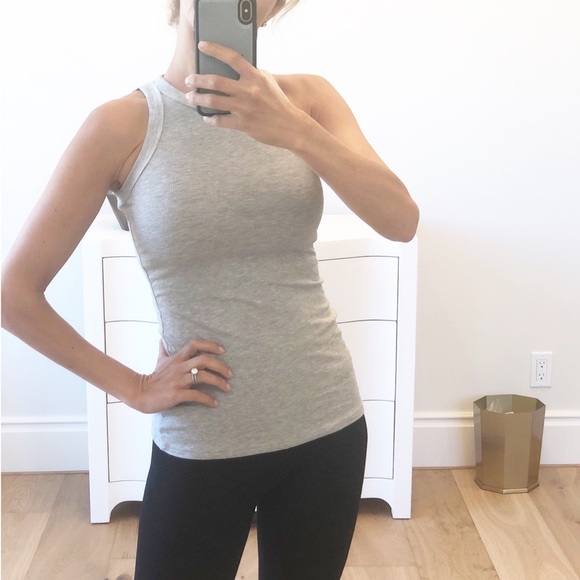 GALVESTON Gray Ribbed High Neck Tank - Picture 2 of 8